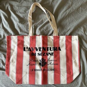 NEW | Sézane L’Avventura Di Sézane: Italy Cotton Canvas Tote Hand Bag